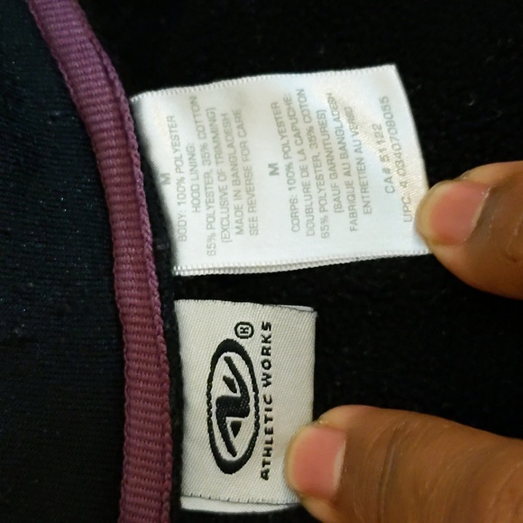 Athletic Works| Black Zippered Athletic Cardigan Two Fake Front Pockets - Picture 12 of 13